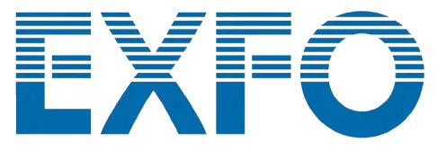 Logo Exfo, pruebas de telecomunicaciones